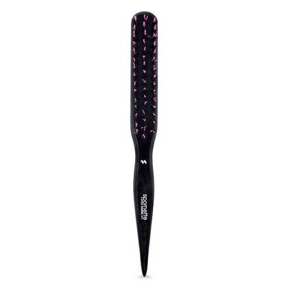SPORNETTE Little Wonder Teasing Hair Brush front view with pink handle
