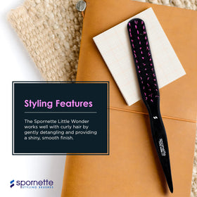 SPORNETTE Little Wonder Teasing Hair Brush showing boar and nylon bristles