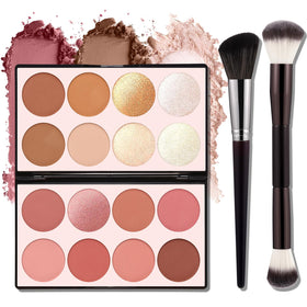 SPRINGSKY 16 Color Contour Palette front view with blush and bronzer shades