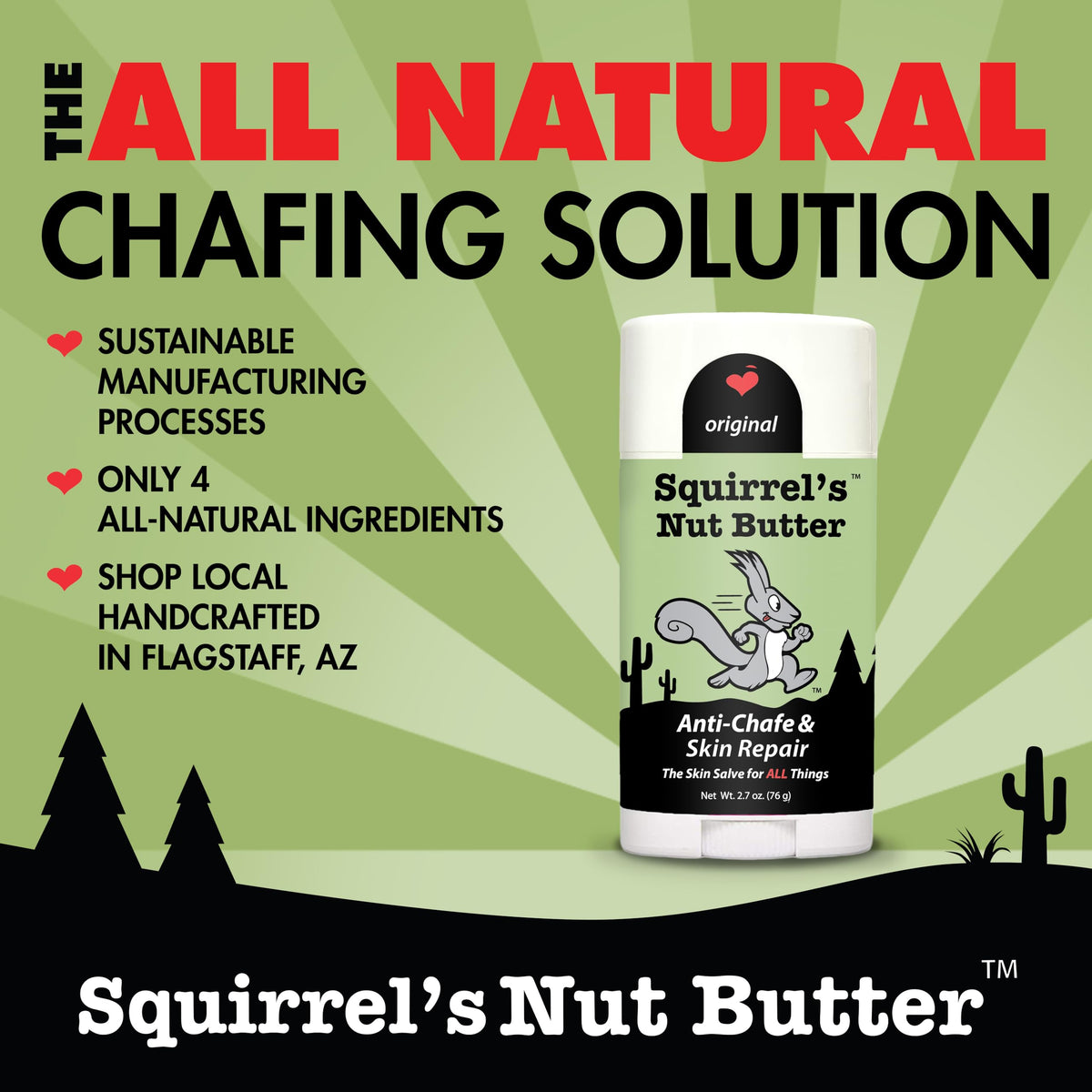Squirrel's Nut Butter Anti Chafing Stick side view