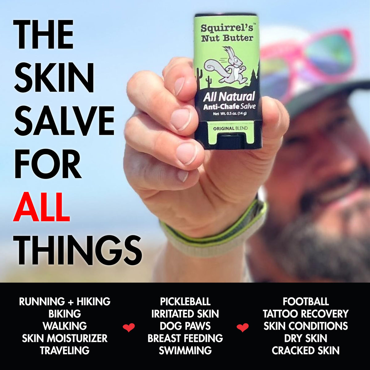 Squirrel's Nut Butter Anti Chafing Stick with running gear