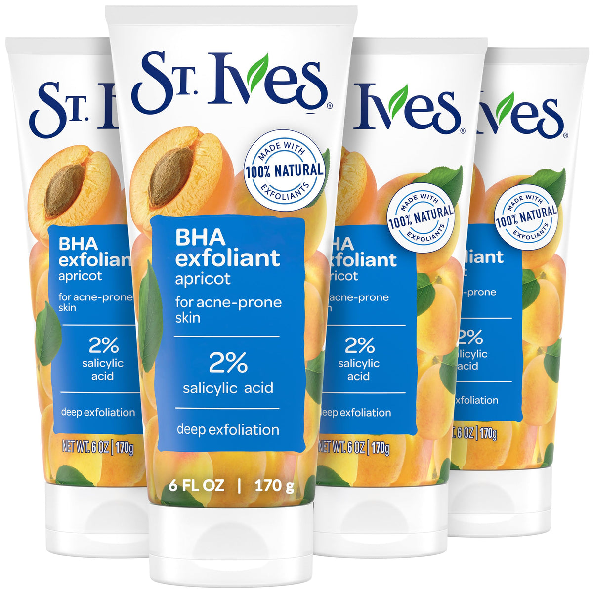 St. Ives Acne Control Apricot Face Scrub 6 oz tube front view