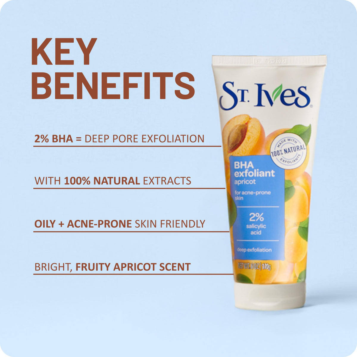 St. Ives Acne Control Apricot Face Scrub application on skin