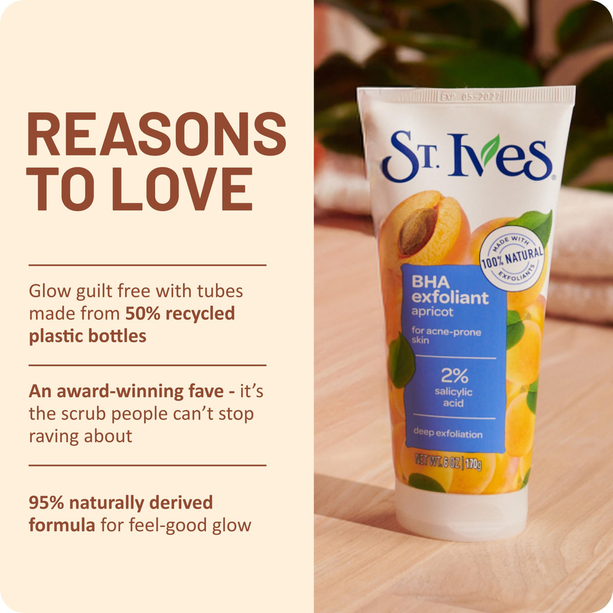 St. Ives Acne Control Apricot Face Scrub packaging details