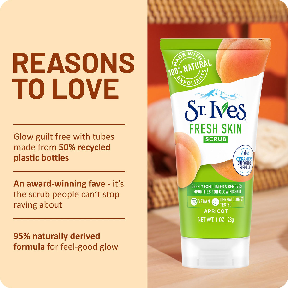 St. Ives Apricot Scrub with fresh apricots