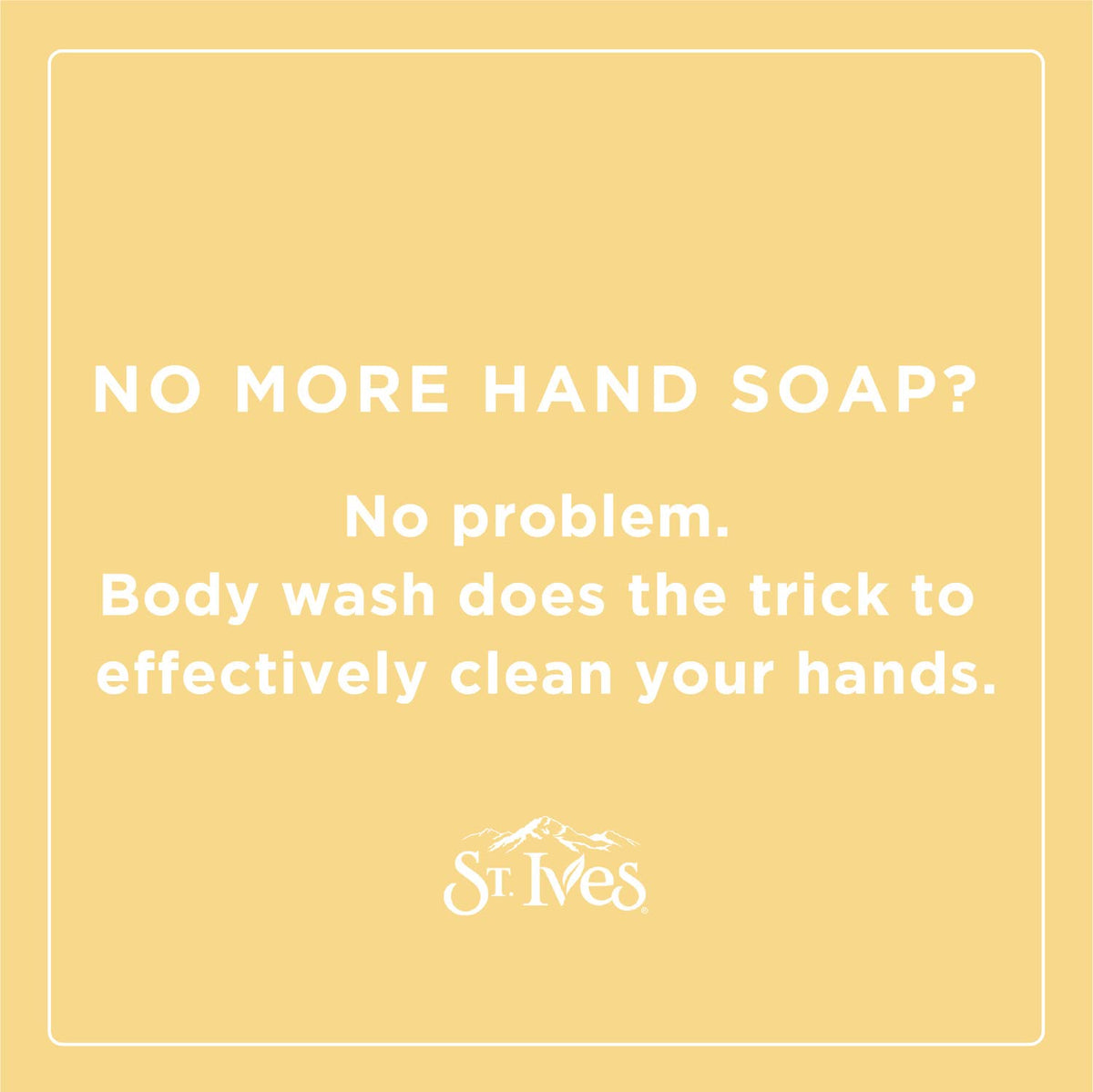 St. Ives Body Wash in recycled packaging on a bathroom shelf