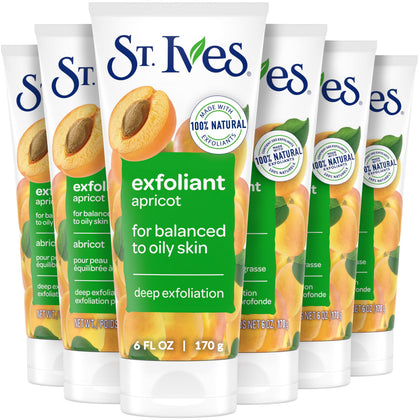 St. Ives Fresh Skin Apricot Face Scrub 6 Pack front view