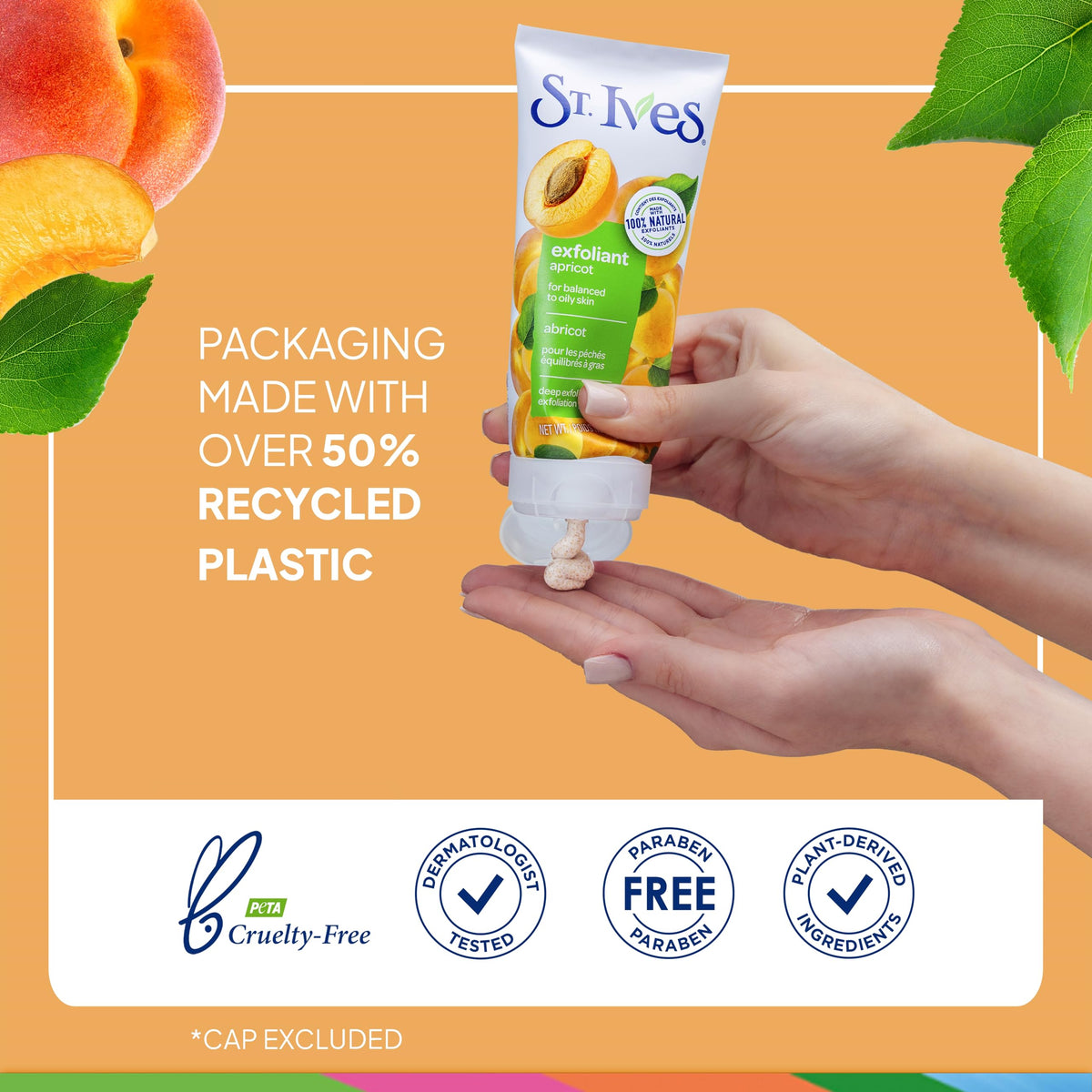 St. Ives Fresh Skin Apricot Face Scrub application on skin