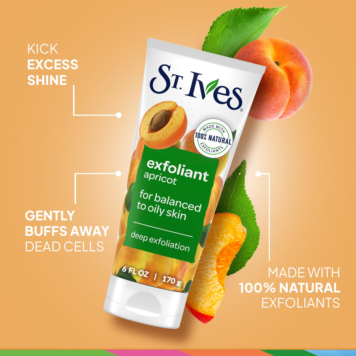 St. Ives Fresh Skin Apricot Face Scrub packaging details