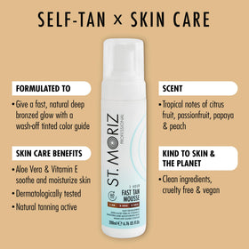 ST. MORIZ Self Tanner Mousse bottle with Aloe Vera