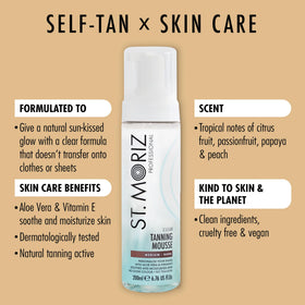 ST. MORIZ tanning mousse bottle side view