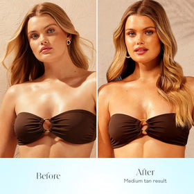 St.Tropez Express Tanning Mousse in a bathroom setting