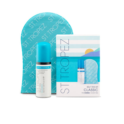 St.Tropez Self Tan Classic Mini Kit with bronzing mousse and mitt