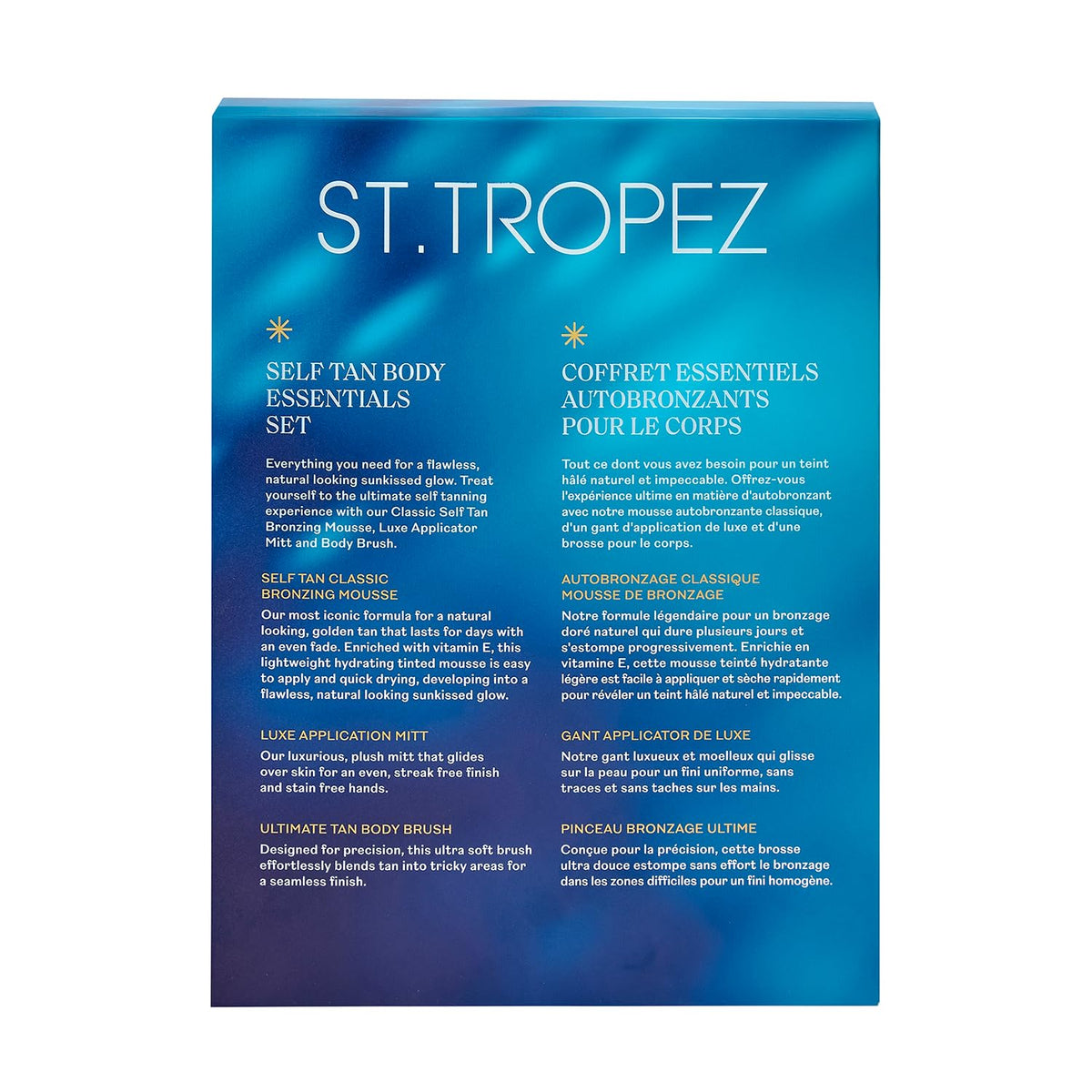 St.Tropez tanning kit components laid out