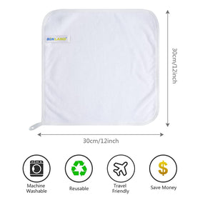 Stack of SINLAND Microfiber Facial Cloths in various colors