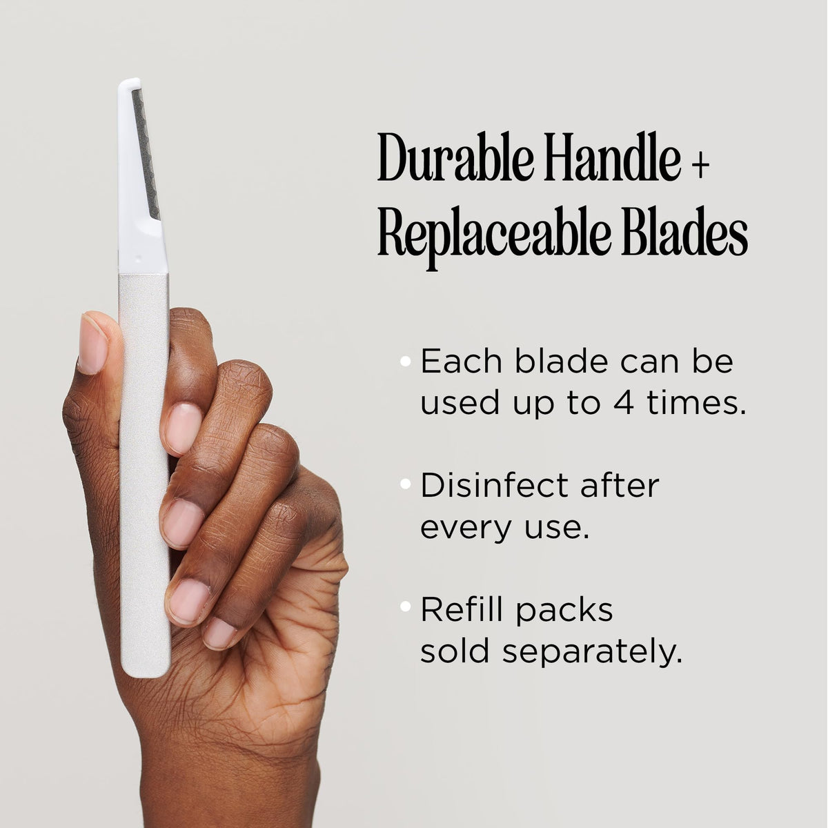 StackedSkincare Dermaplaning Tool in use on a model's face