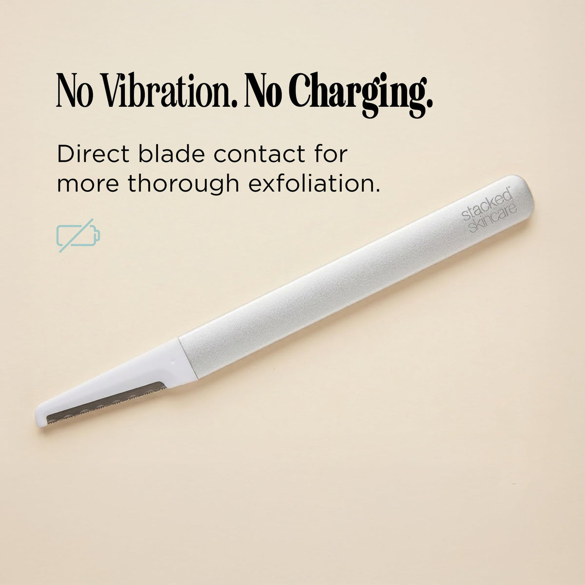 StackedSkincare Dermaplaning Tool showing replaceable blade feature