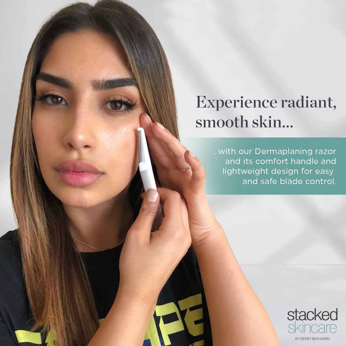 StackedSkincare Dermaplaning tool with replacement blade attached