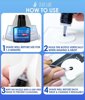 STACY LASH Extra Strong Evolution Eyelash Extension Glue with lash artist tools