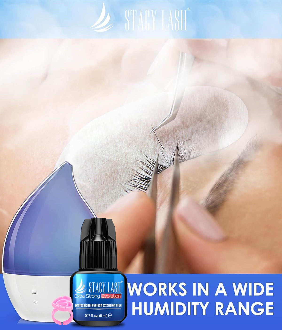 STACY LASH eyelash extension glue with tools
