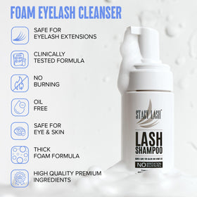 STACY LASH Eyelash Shampoo in a bathroom setting