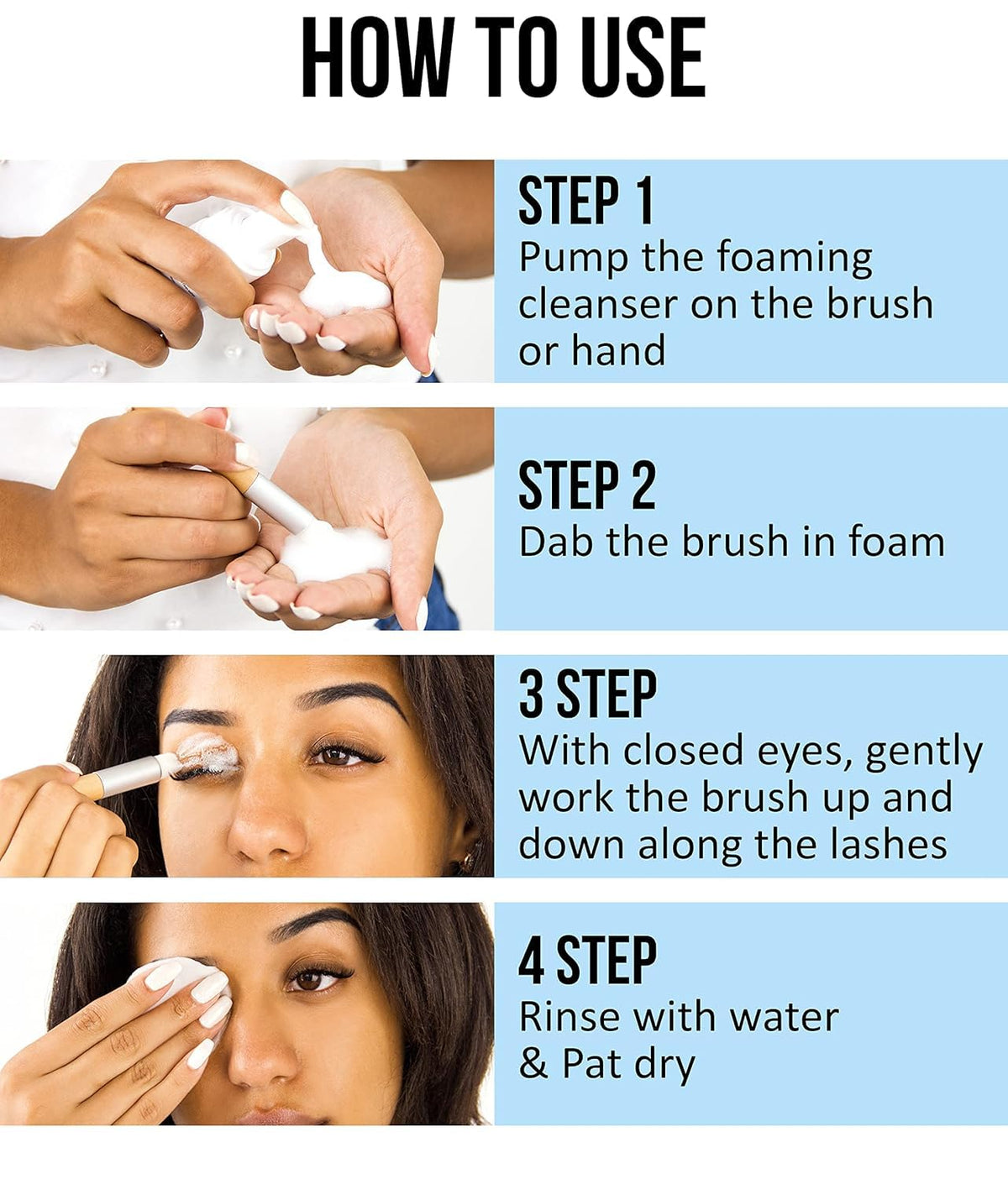 STACY LASH Eyelash Shampoo usage demonstration