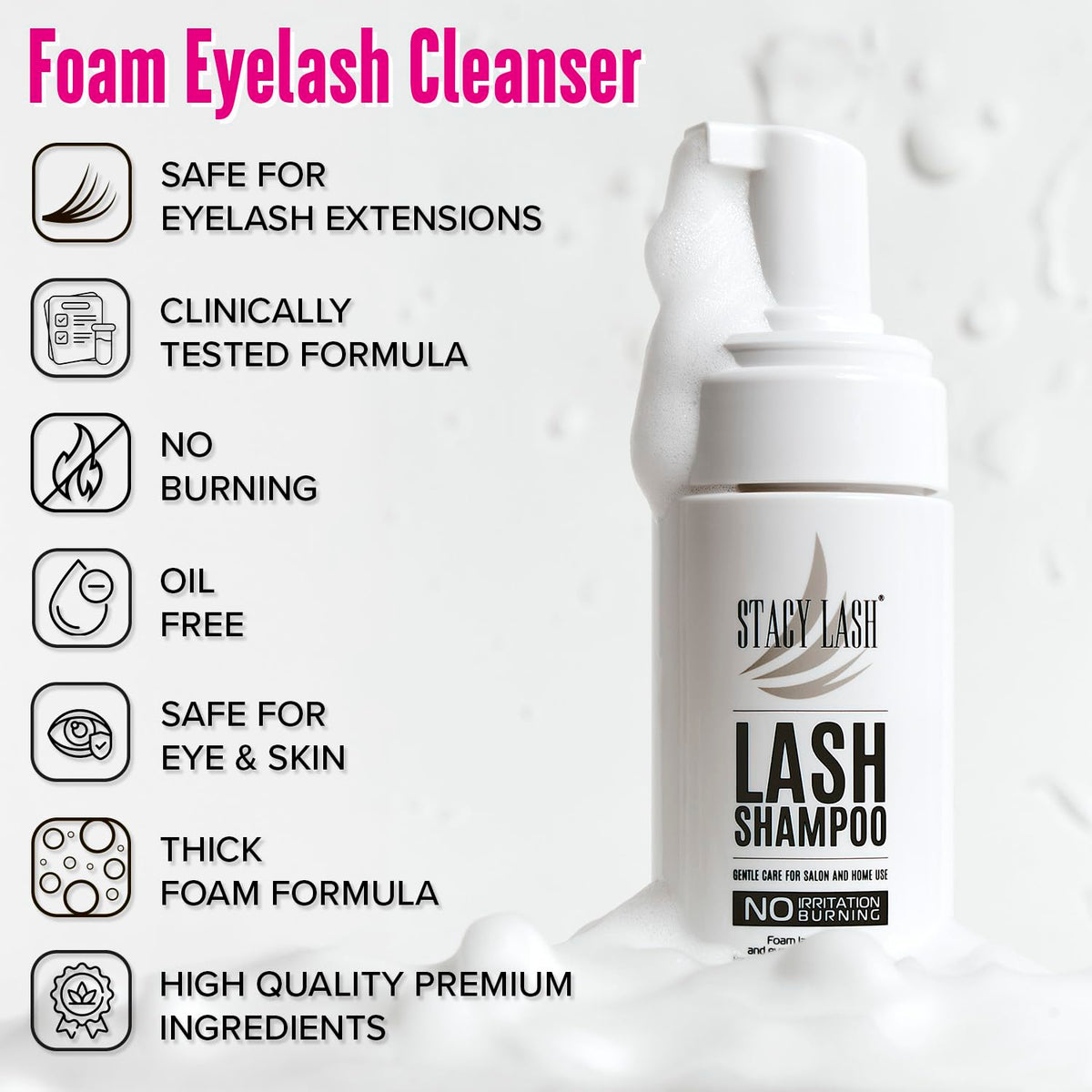 STACY LASH Lash Shampoo brush and reusable makeup remover pads