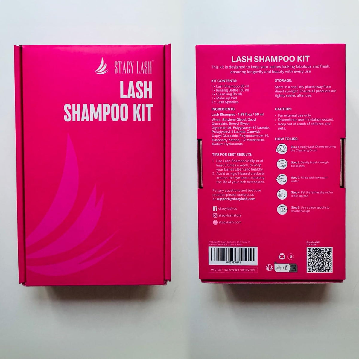 STACY LASH Lash Shampoo in use on eyelash extensions