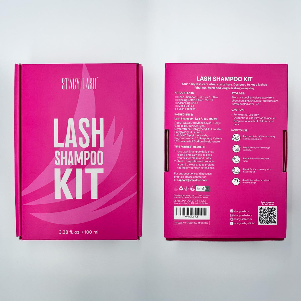 STACY LASH Lash Shampoo kit with lash cleaning tools