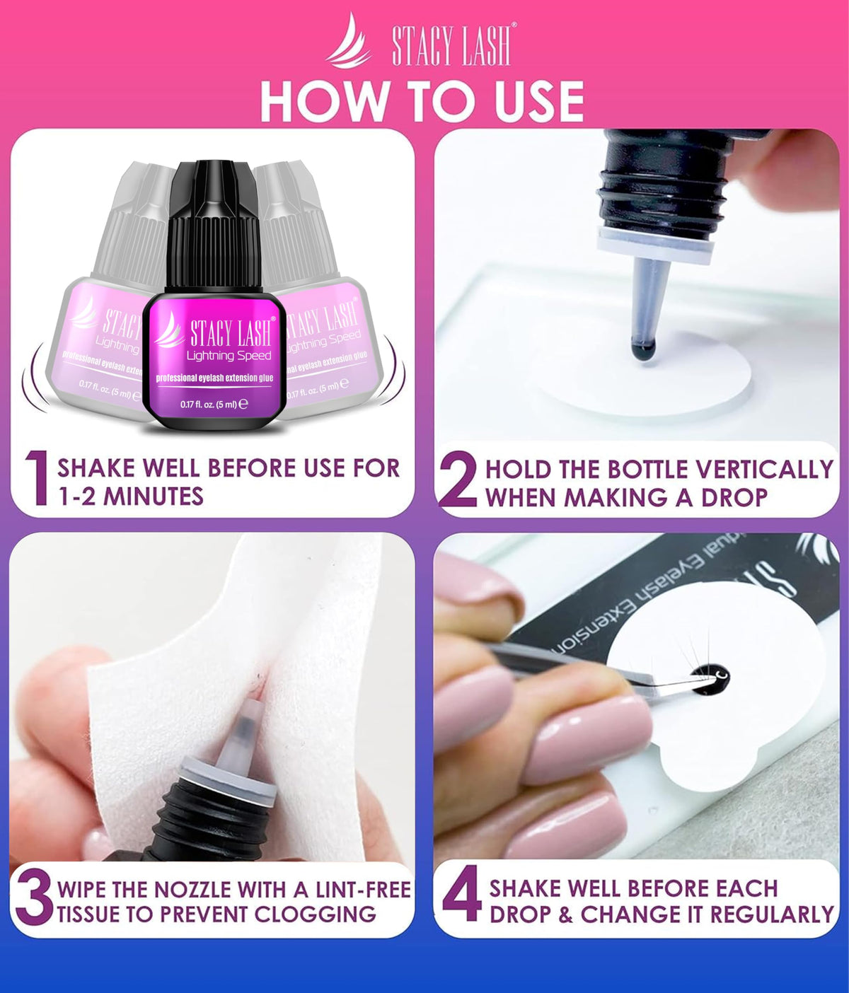 STACY LASH Lightning Speed Eyelash Extension Glue texture
