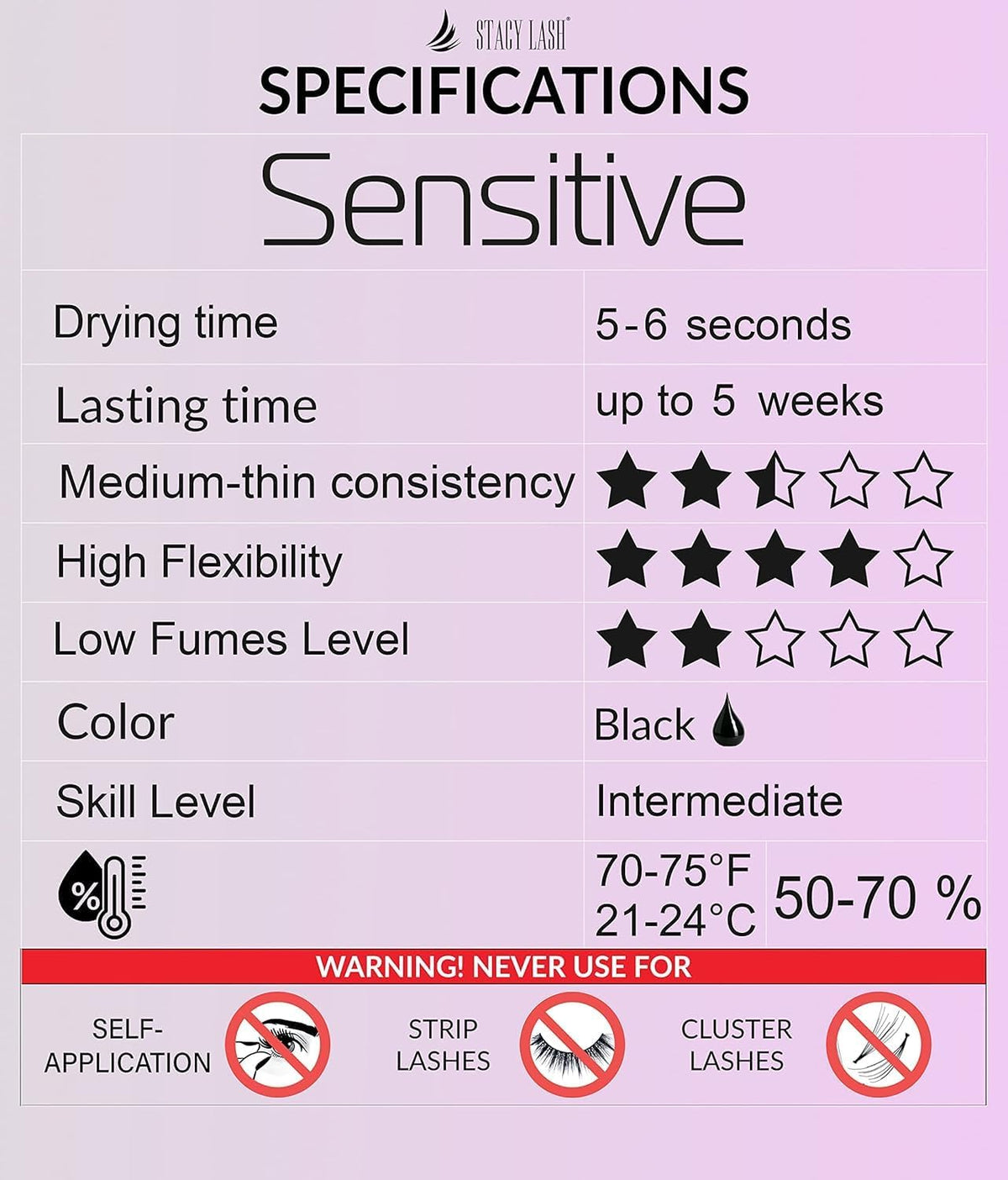 STACY LASH Sensitive Eyelash Extension Glue packaging