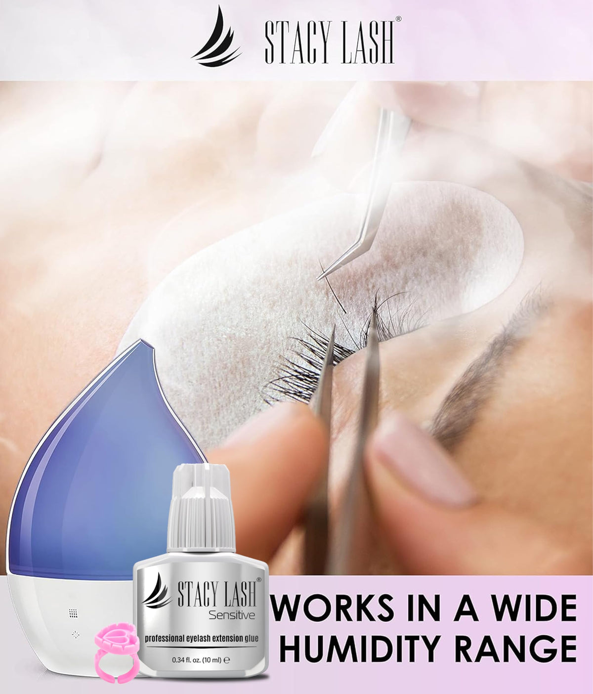 STACY LASH Sensitive Eyelash Extension Glue with application tools
