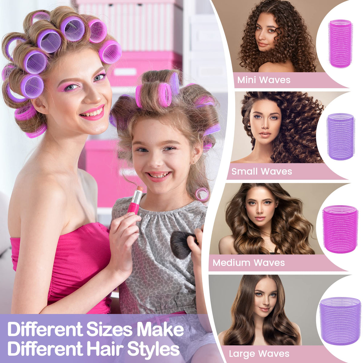 Stainless steel clips included in ELASO hair rollers set