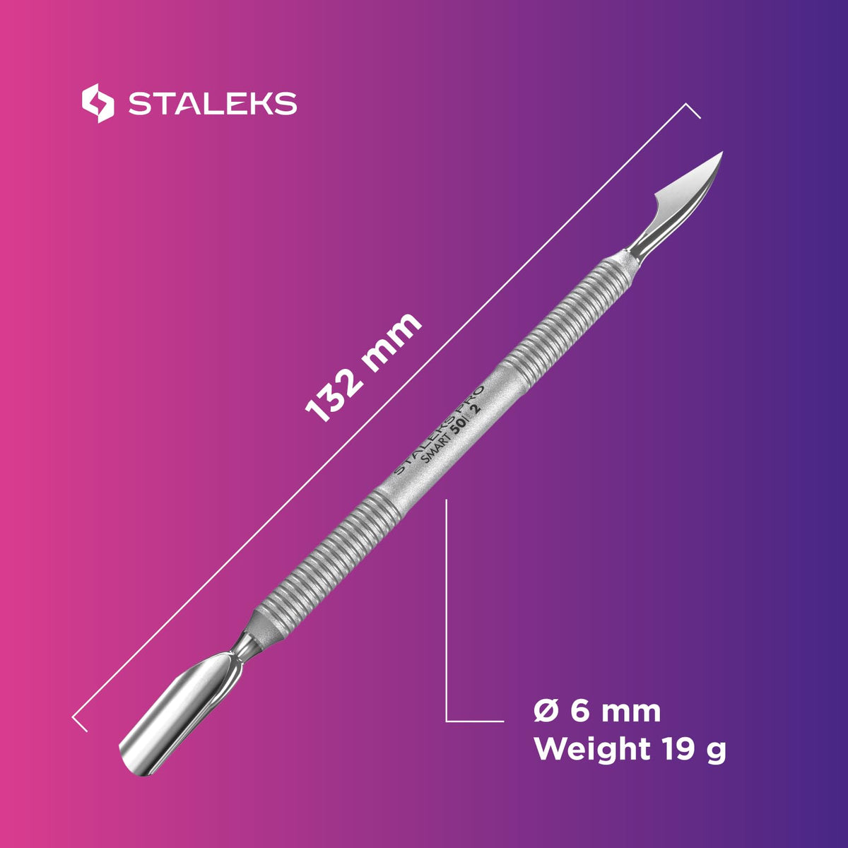 STALEKS PRO Cuticle Pusher Smart 50 Type 2 in use during manicure