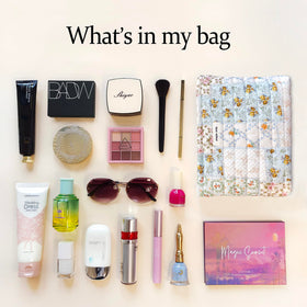 STARDW Cute Cotton Quilted Makeup Bag in a handbag