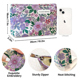 STARDW Cute Floral Makeup Bag Organizer with floral design