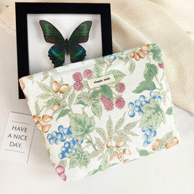 STARDW Floral Makeup Bag Berry side view