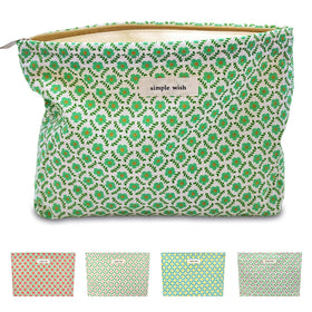 STARDW Floral Makeup Bag front view in green flora design