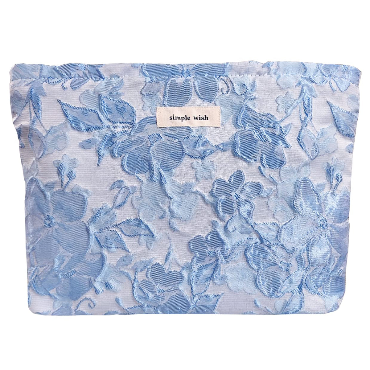 STARDW Floral Makeup Bag front view with embossed flowers