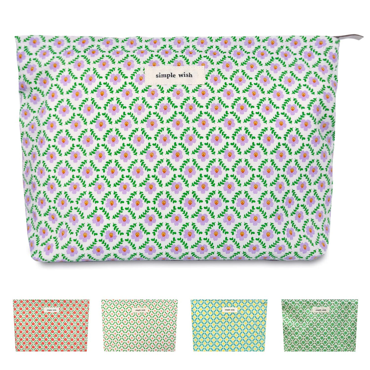 STARDW Floral Makeup Bag front view with floral design
