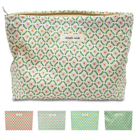 STARDW floral makeup bag front view with zipper