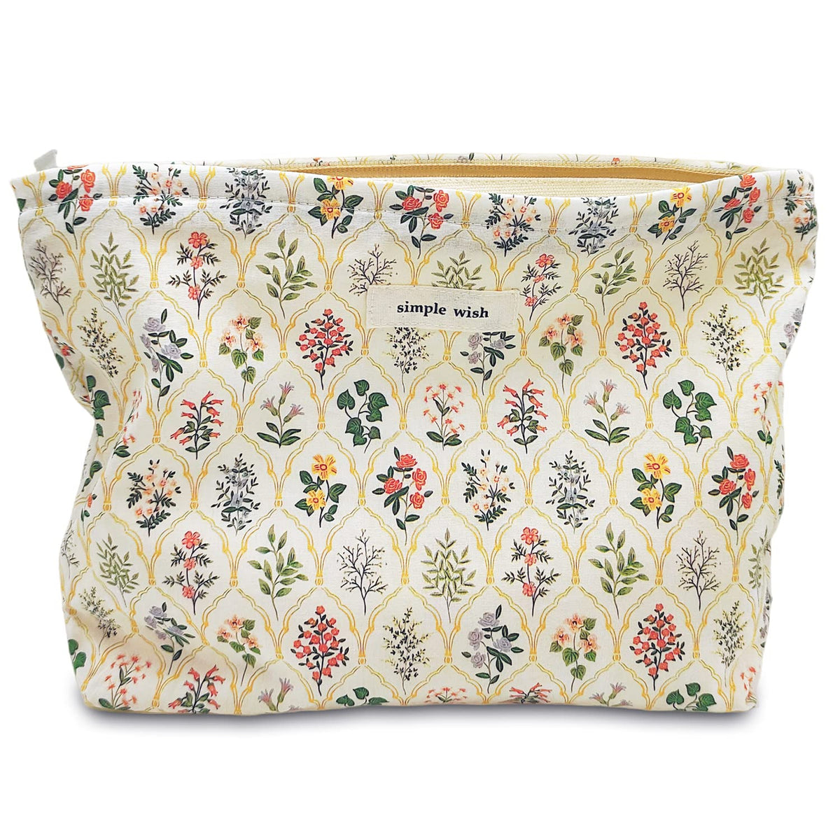 STARDW Floral Makeup Bag front view with zipper