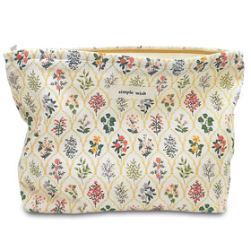 STARDW Floral Makeup Bag front view with zipper