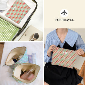 STARDW Floral Makeup Bag in a travel setting