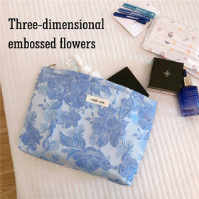 STARDW Floral Makeup Bag interior showing spacious storage