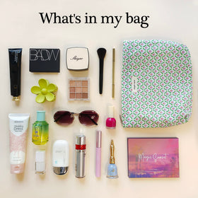 STARDW Floral Makeup Bag lifestyle scene in a handbag