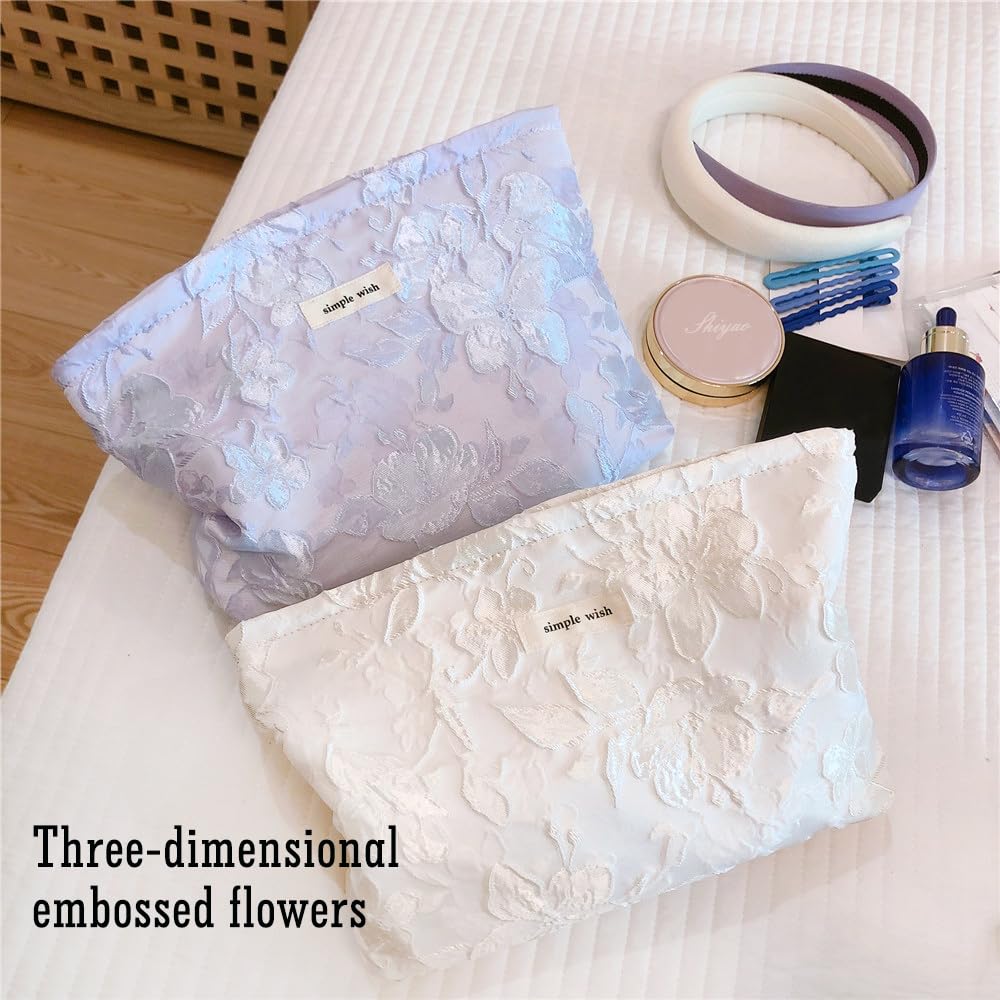STARDW Floral Makeup Bag open showing interior storage
