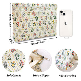 STARDW Floral Makeup Bag side view with floral pattern