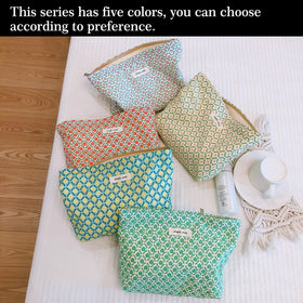 STARDW Floral Makeup Bag with cosmetics inside