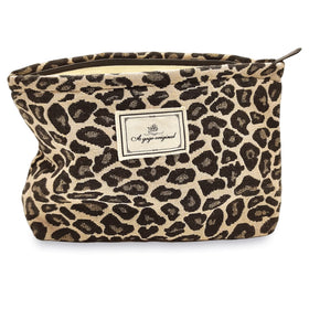STARDW Leopard Makeup Bag Organizer front view with zipper